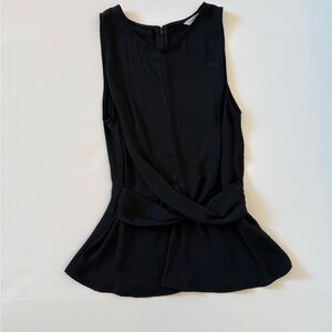 Elegant Black Sleeveless Peplum Top